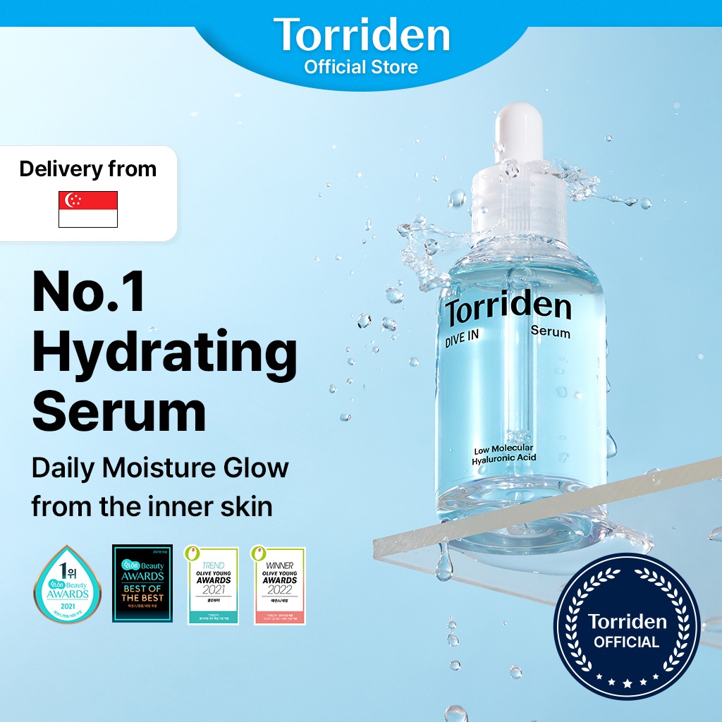 [Torriden Official] DIVE IN Low Molecular Hyaluronic Acid Serum for Moisture Glow, 50ml, 50ml+50ml