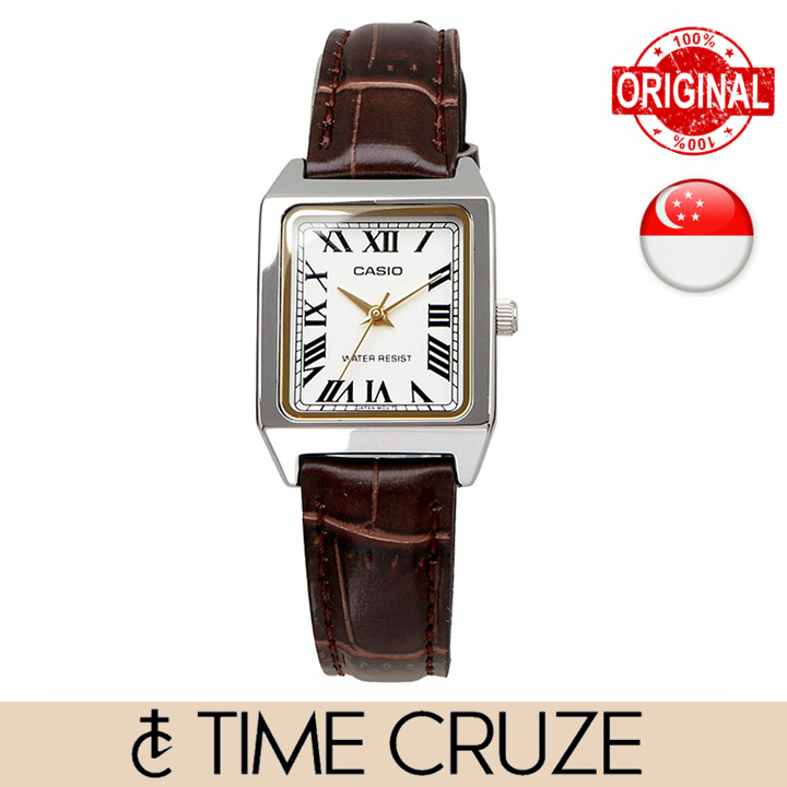 [Time Cruze] Casio LTP-V007 Brown Leather Women Watch LTP-V007L-7B2UDF LTP-V007L-7B2 LTPV007L-7B2