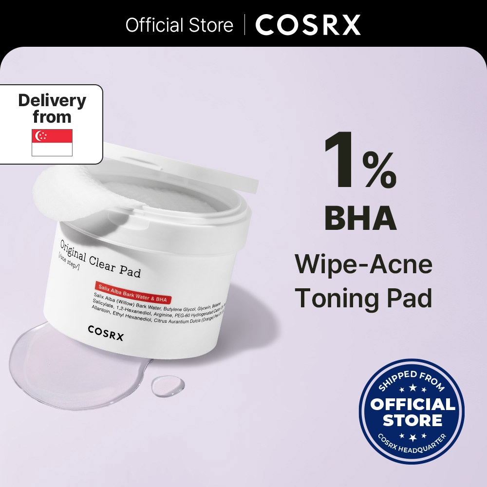 [COSRX OFFICIAL] [RENEWAL] One Step Original Clear Pad (70 pads), Willow Bark Water 85.9%, BHA 1.0%, Acne Toner Pads for acne-prone, oily Skin