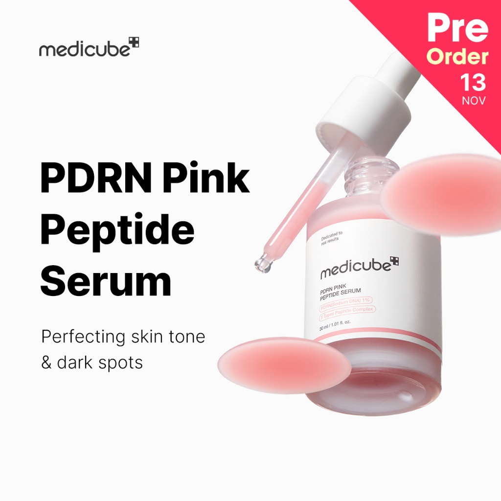 medicube PDRN Pink Peptide Serum - Glass Glow Skin, PDRN, Collagen, Brightening for Dark Spots