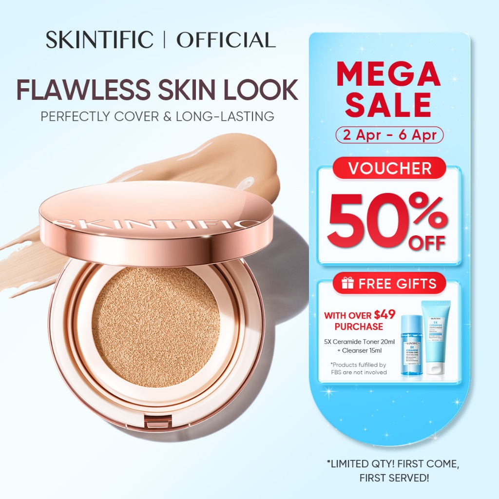 [Best Seller]SKINTIFIC Cover All Perfect Cushion 氣墊粉底 - High Coverage Poreless Flawless Foundation 24H Long-lasting