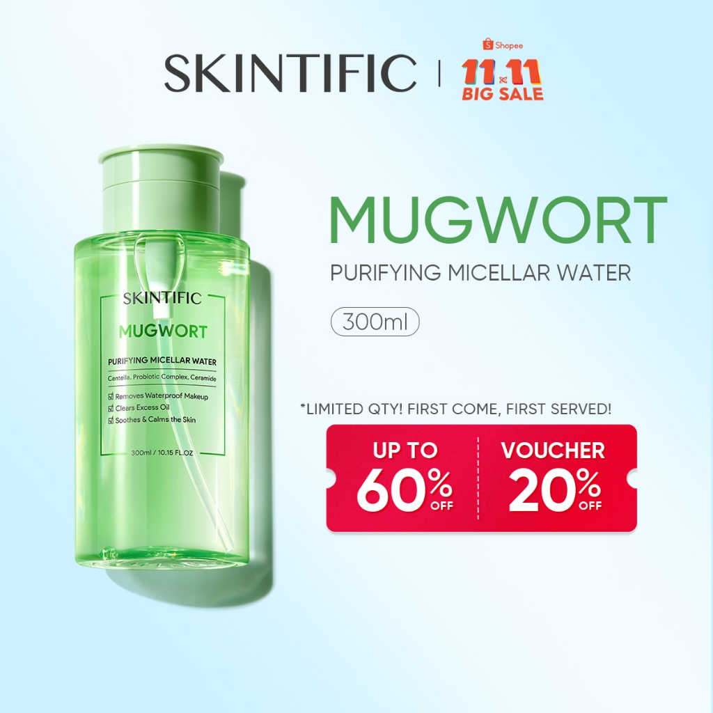 SKINTIFIC Mugwort Purifying Micellar Water 300ml - Makeup Remover