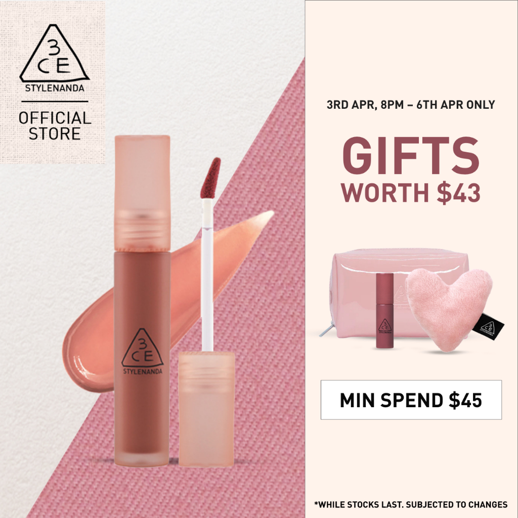 3CE blur water lip tint, moisturizing water-like light blur soft-focus pout silky smooth texture comfortable finish