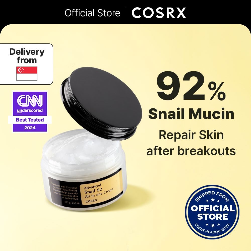 [COSRX OFFICIAL] [Jar 100ml, Tube 100g, Tube 50g] Advanced Snail 92 All in one Cream, Snail Secretion Filtrate 92%, Anti-aging Wrinkle Improvement, Jar 100ml / Tube 100g / Tube 50g