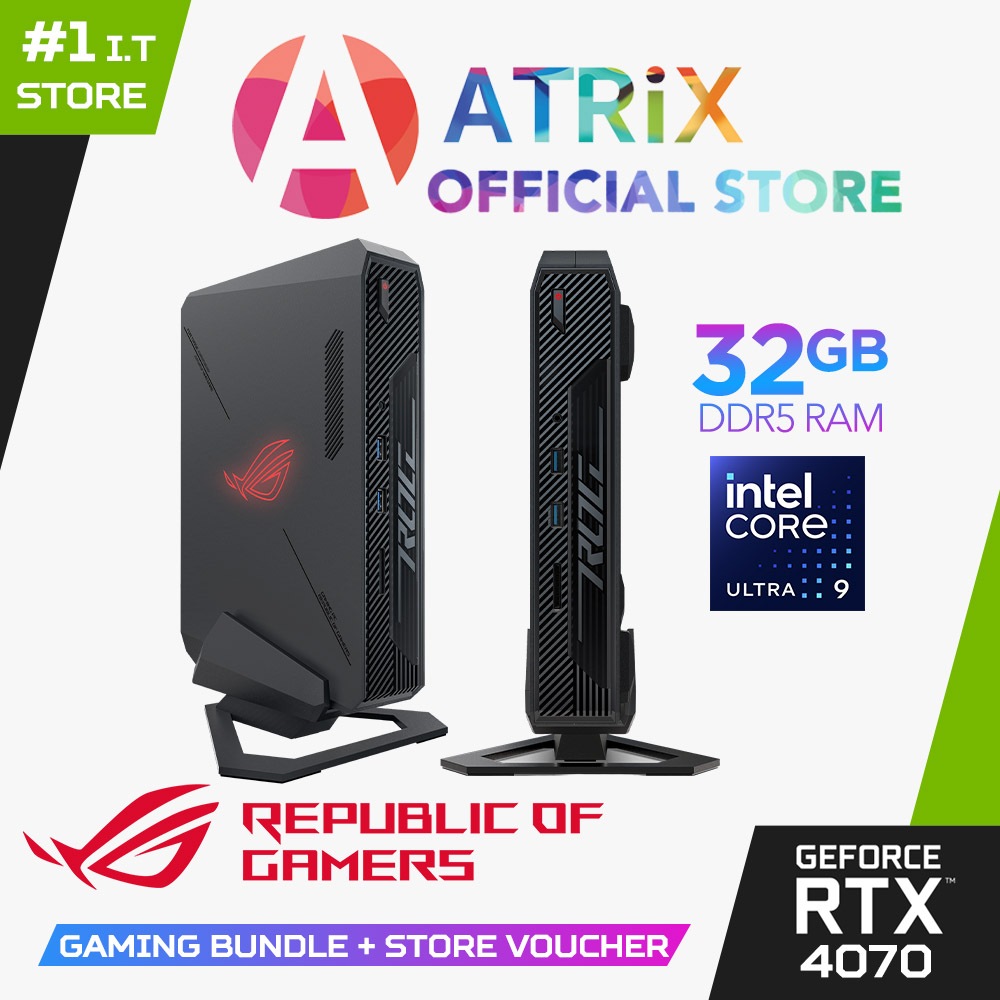 【Pre Order】ROG NUC PC | Intel Ultra 9 185H | RTX 4070 | 32GB DDR5 | 1TB SSD | Win11 | Wi-Fi 6E & BT 5.3 | 3Y