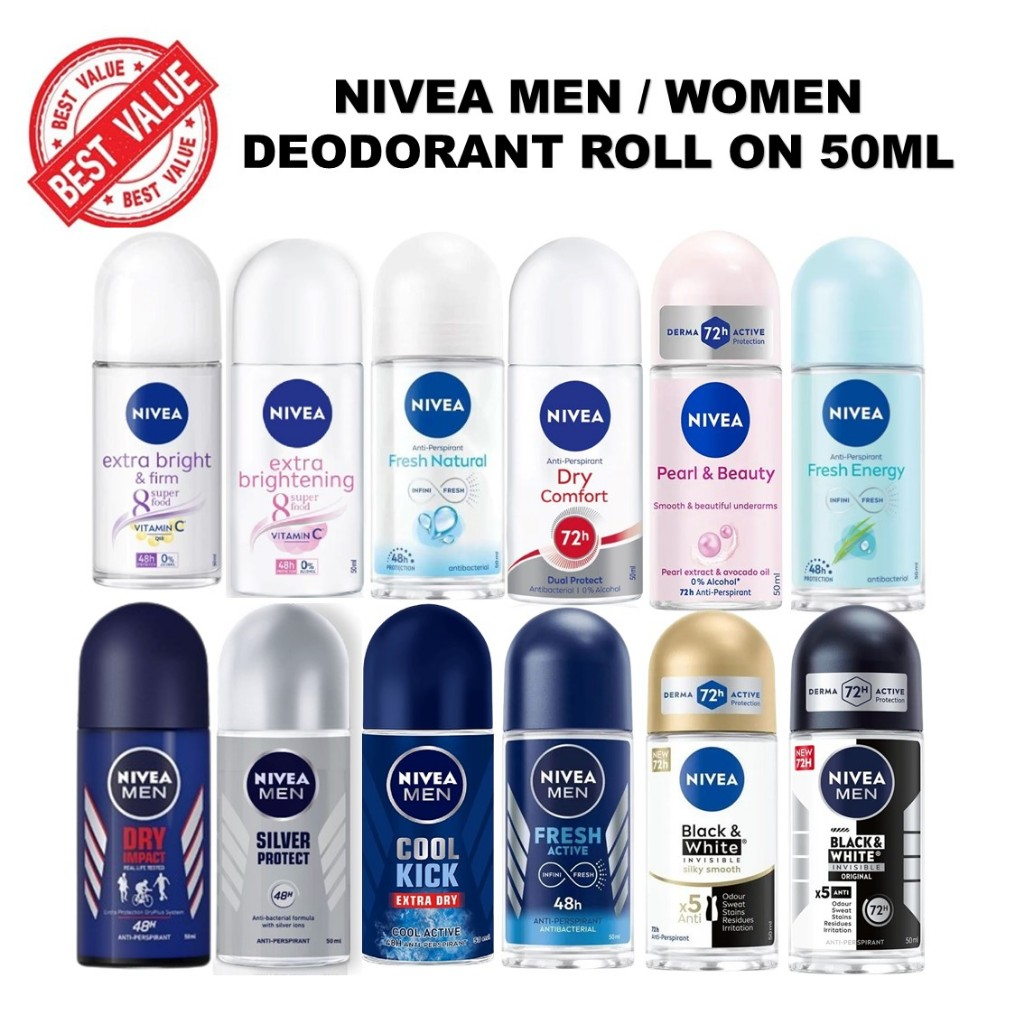 NIVEA Men / Women Deodorant Roll On Anti-Perspirant 50ml / Mixed & Match / Best Value