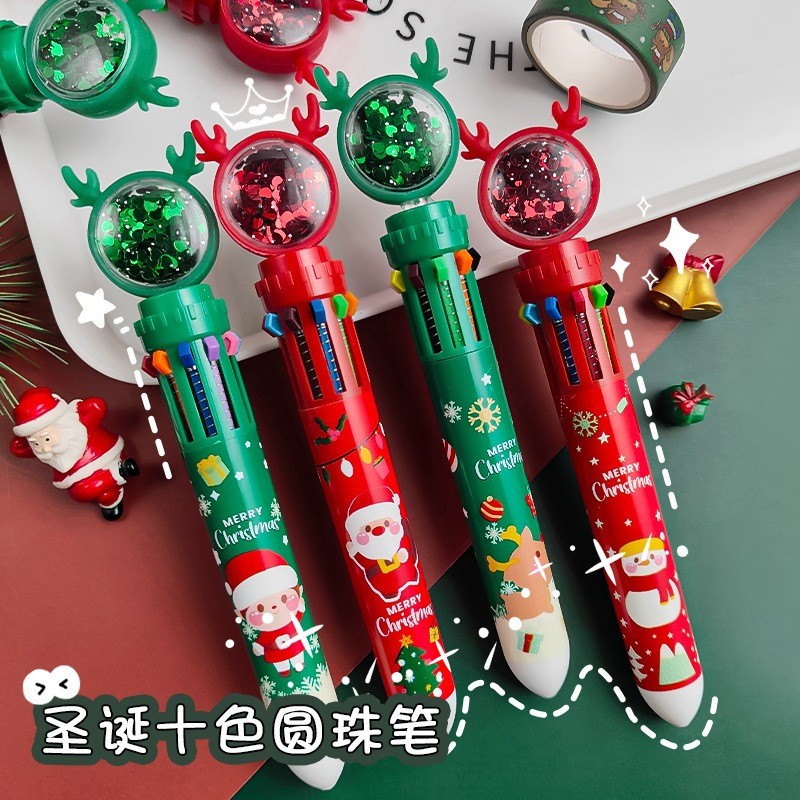 聖誕鹿角造型十色筆(款式隨機)