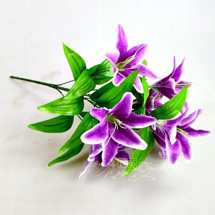 7頭紫色百合,花束價格不含金盆.金盆需另外購買