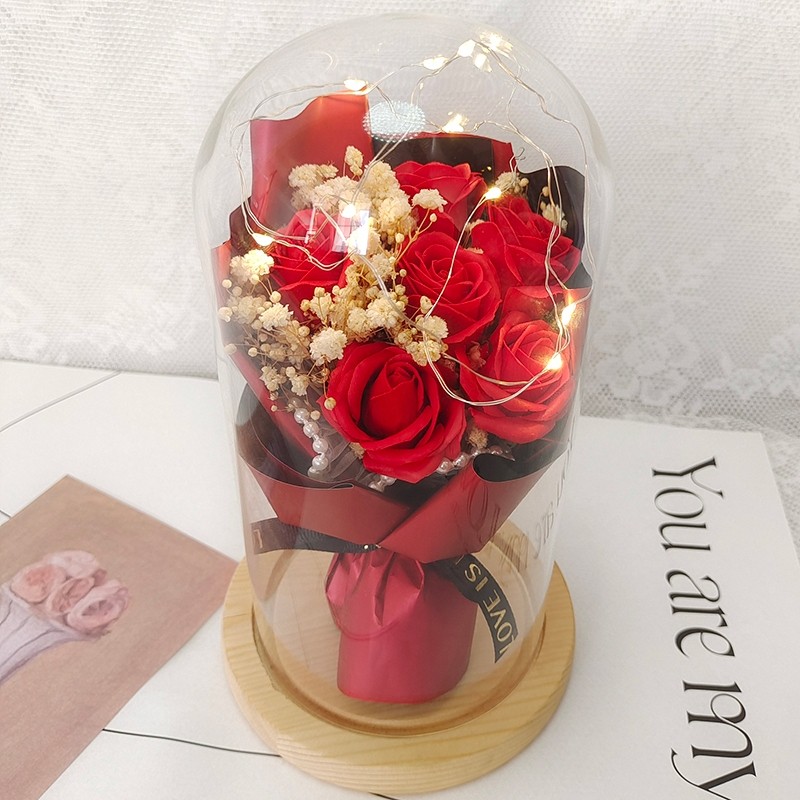 10*20cm(6朵紅色玫瑰花束)