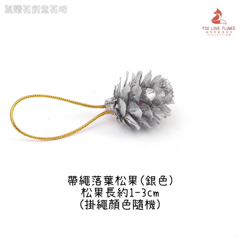 (帶繩)落葉松果❰銀色❱(3個),數量以選項為主(掛繩顏色隨機)