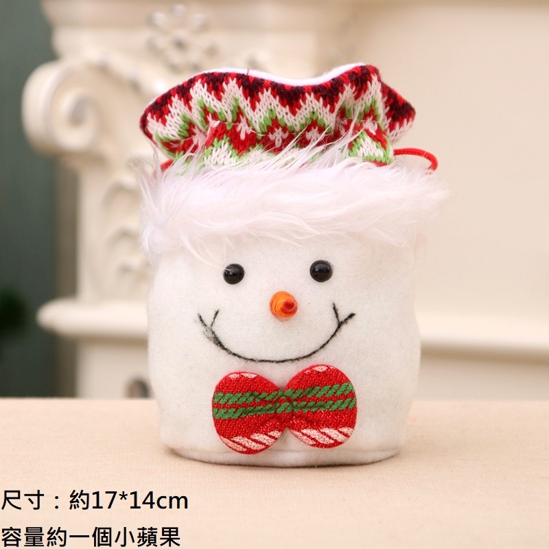 絨布禮物袋<雪人>