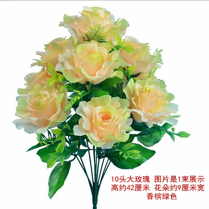 10頭香檳大玫瑰,花束價格不含金盆.金盆需另外購買