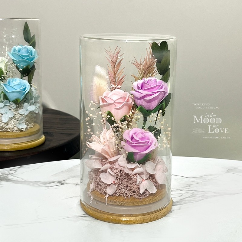 8*15cm(3朵粉紫玫瑰花禮)