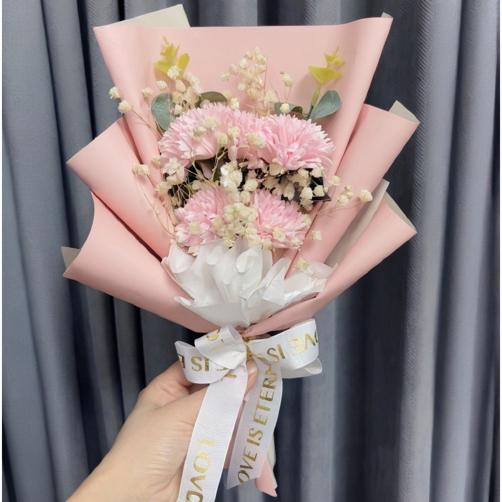 5朵康乃馨(粉),提袋等其他配件商品可至加購區挑選