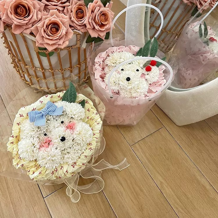 台灣現貨【貴賓狗康乃馨香皂花束】可愛狗狗造型成品花束 母親節謝師畢業生日禮物拍照 母親節花束 送媽媽