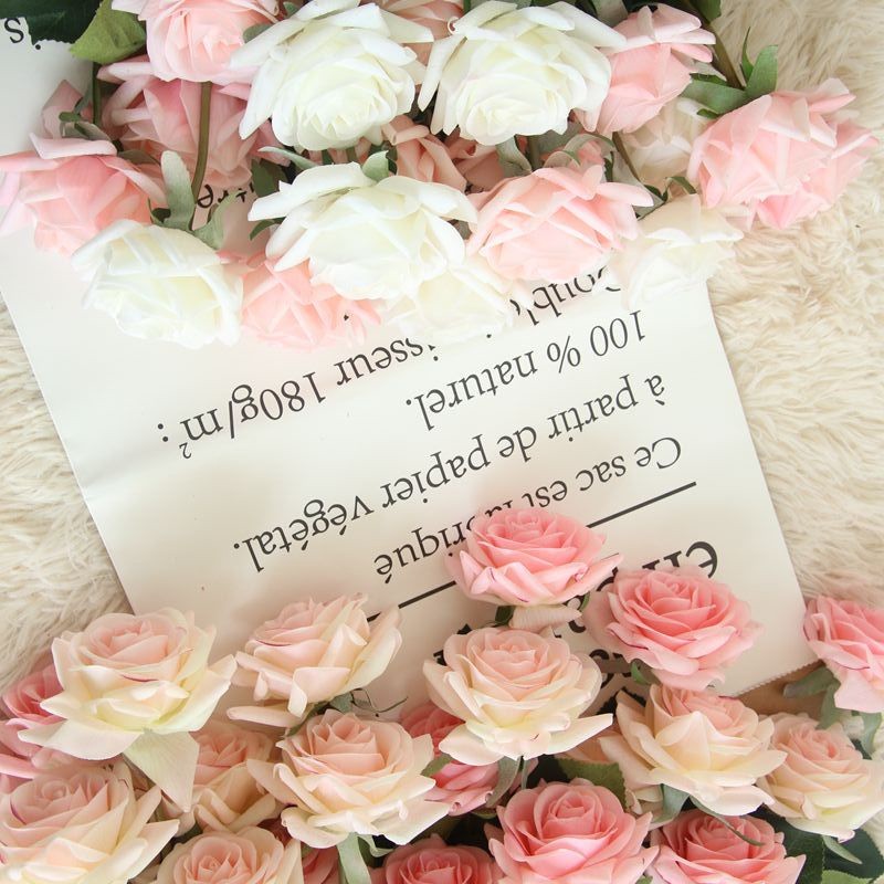 台灣現貨【高質感仿真花材】水潤玫瑰莫蘭迪玫瑰 單枝康乃馨 多色長枝 插瓶花藝佈置 花藝材料