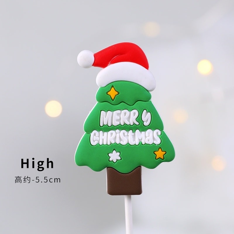 軟膠插飾❰戴帽聖誕樹❱(1個),數量請以選項為主