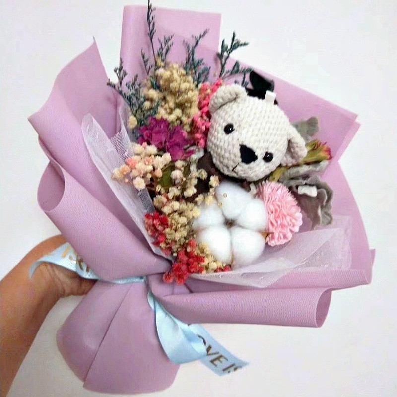 台灣現貨【小熊香皂花束】向日葵康乃馨永生玫瑰花禮 成品包裝送禮 畢業告白生日祝福 畢業花束 謝師禮物 生日禮物