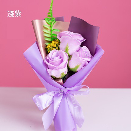 三朵淺紫玫瑰