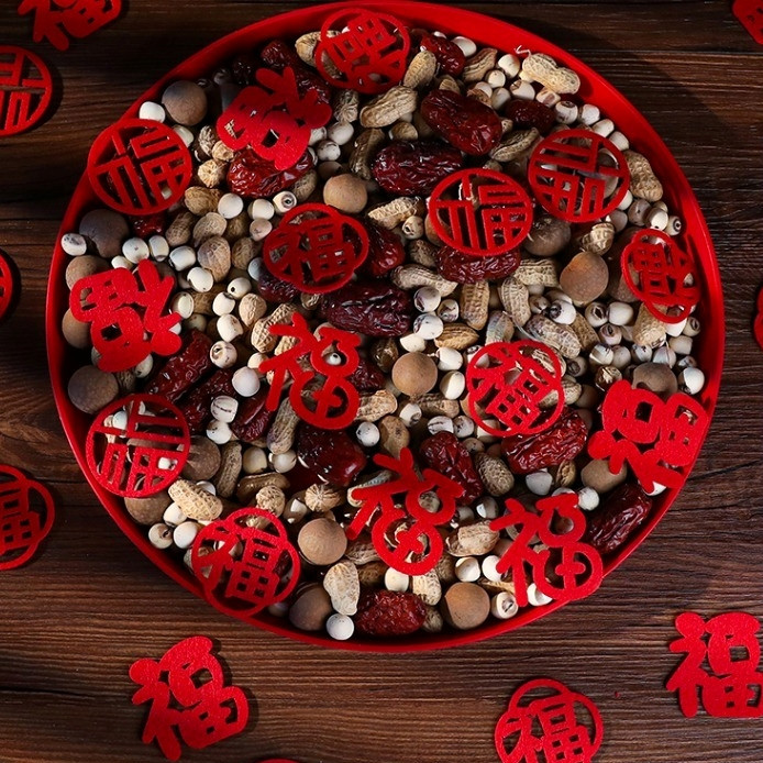 台灣現貨【不織布福字貼片】新年迷你造型金蔥貼 春節盆栽許願樹掛飾 DIY花藝包裝裝飾 DIY材料包 手作材料 花藝材料 