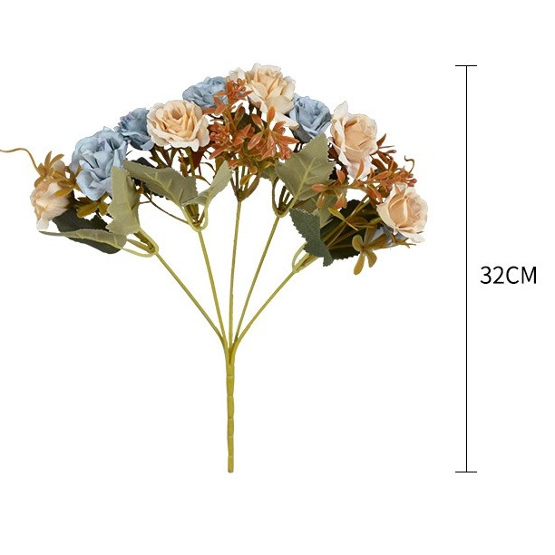 台灣現貨【仿真玫瑰花束】歐風鑽石玫瑰 多色春色秋色系列 桌上擺設送禮佈置 生日禮物