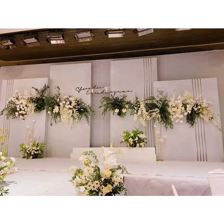 台灣現貨【白色仿真花材】純白花材葉材藤蔓 婚禮背板迎賓牆櫥窗佈置 花藝設計 花藝材料