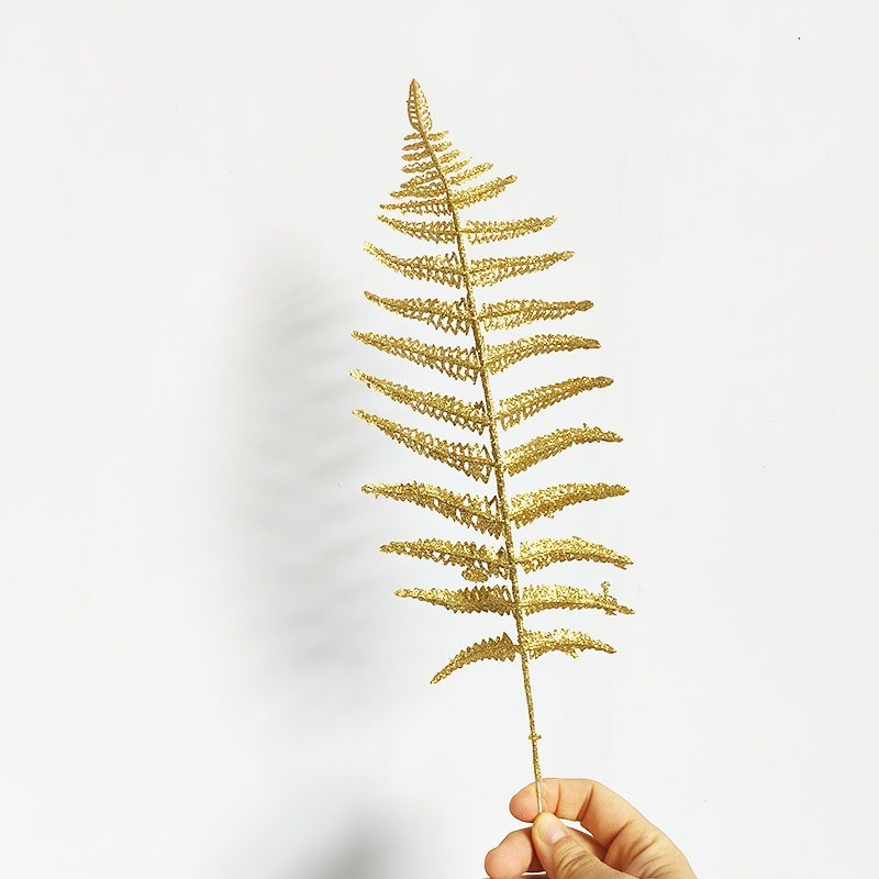 台灣現貨【金色仿真葉材插枝】金粉金蔥冬青松柏球草串珠棒 節慶花藝佈置 聖誕佈置 花藝材料