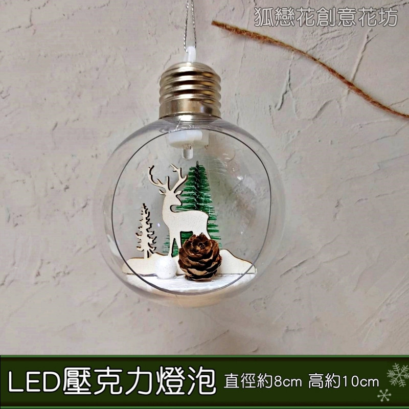8cmLED櫥窗暖黃燈泡❰松果白麋鹿❱