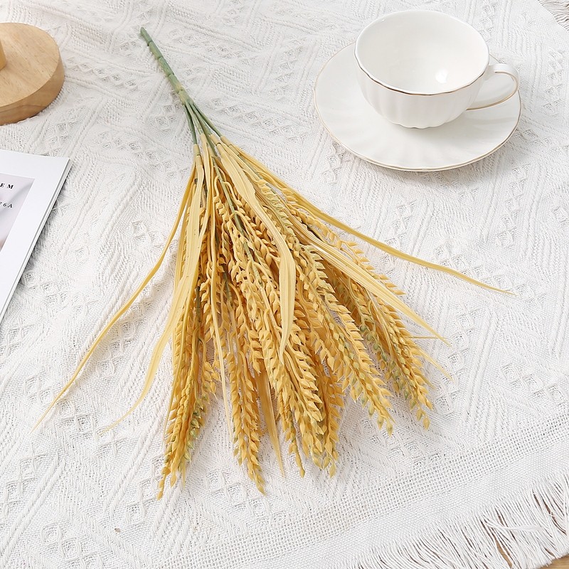 台灣現貨【仿真稻穗麥穗】仿真穗葉材可彎折 塑膠鐵絲 花藝材料餐桌佈置 櫥窗拍攝道具