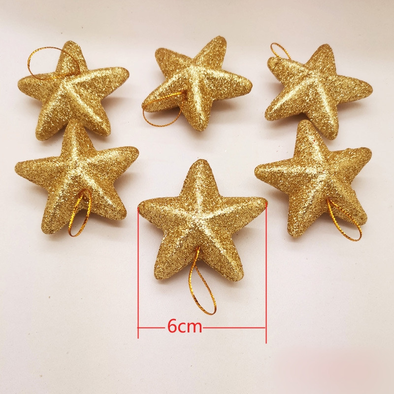 ❰金色❱金蔥星星掛飾(1組6個)