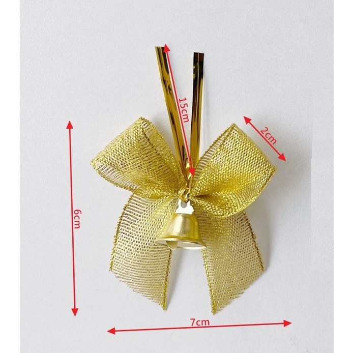 2cm金絲緞帶鈴鐺蝴蝶結