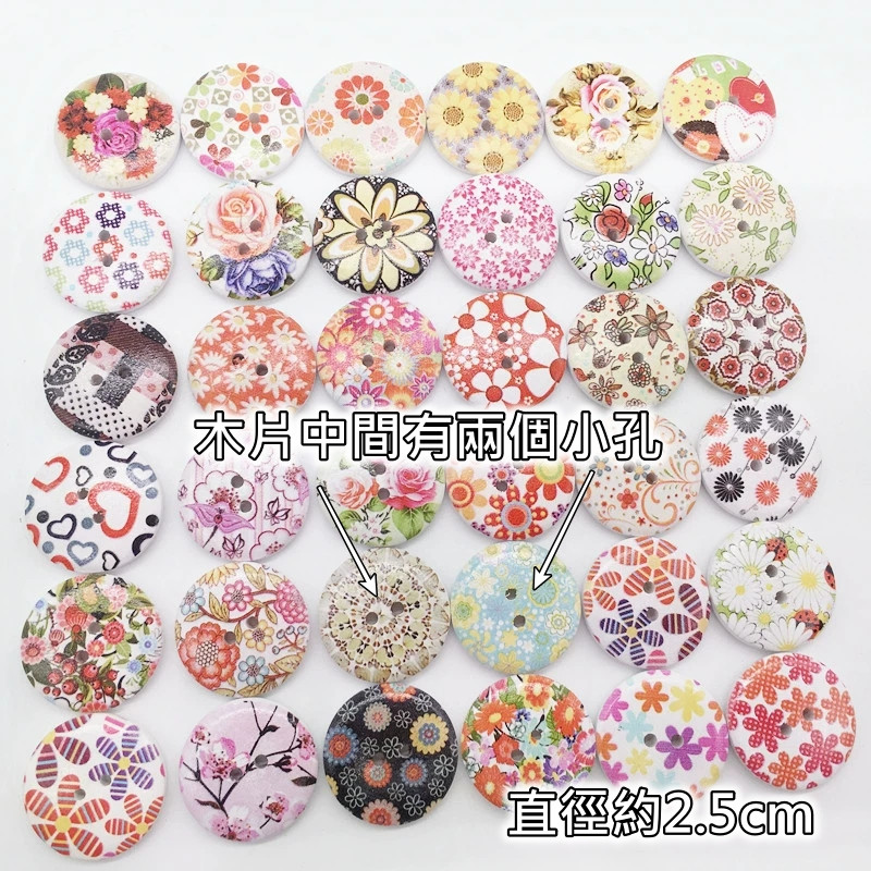 2.5cm印花鈕扣(10片),數量以選項為主