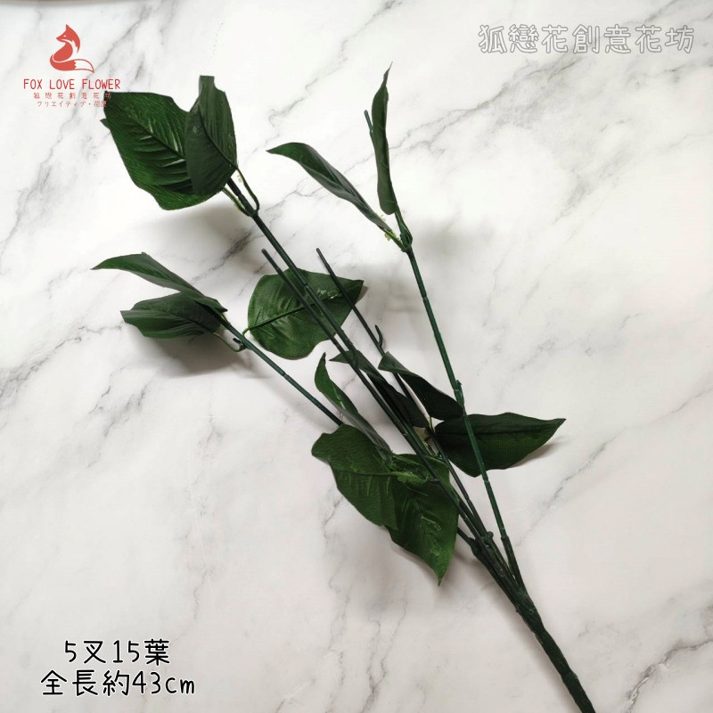 (5叉15葉)聖誕紅花桿(1枝)