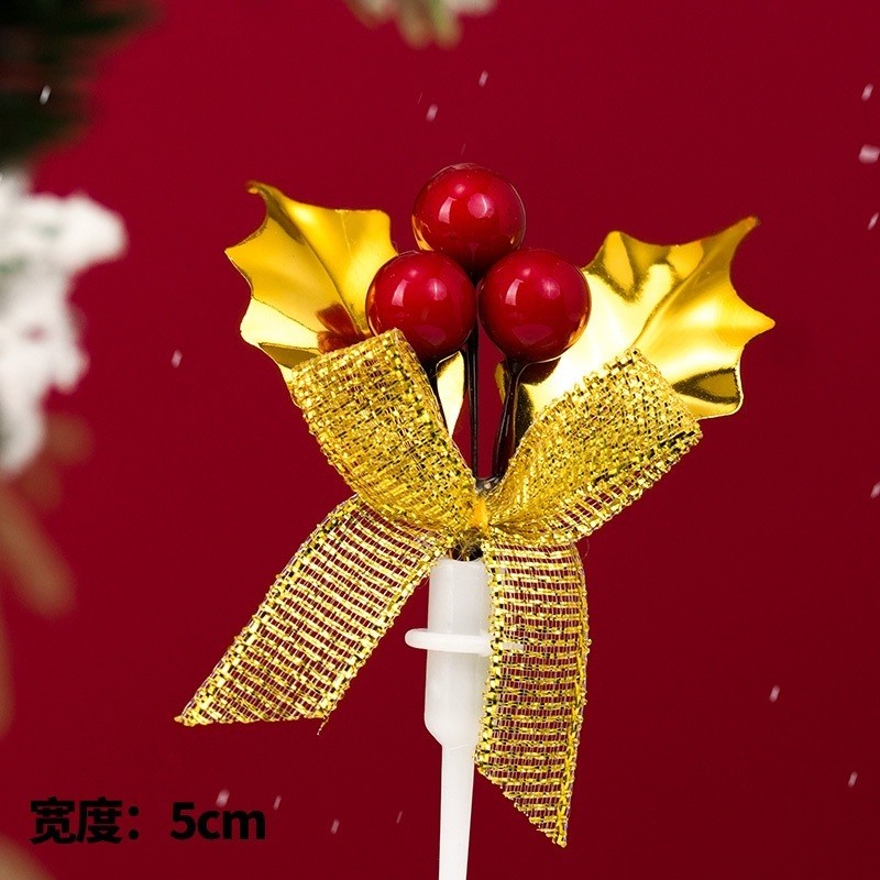 金緞帶小插飾❰金葉紅果金絲緞帶❱(1個),除了特別備註外都是1個的價格