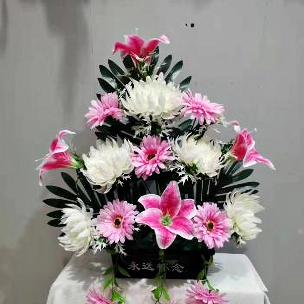 台灣現貨【祭拜仿真花束】神桌佛堂供花 祭祖清明拜拜花藝 擺設免照顧不凋謝 牡丹百合菊劍蘭款式 母親節花束 送媽媽