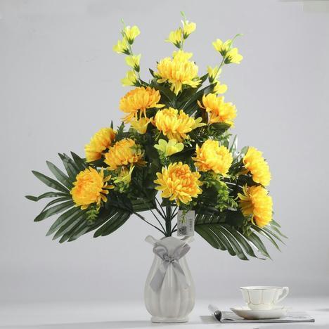 台灣現貨【祭拜仿真花束】神桌佛堂供花 祭祖清明拜拜花藝 擺設免照顧不凋謝 牡丹百合菊劍蘭款式 母親節花束 送媽媽