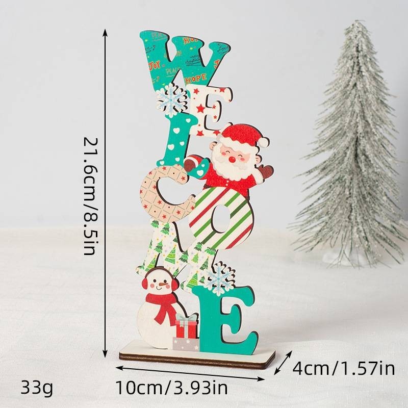 台灣現貨【聖誕英文桌面擺件】木質字母WELCOME XMAS NOEL 雪屋聖誕樹 櫥窗櫃檯 聖誕佈置