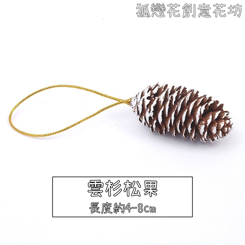 (帶繩)雲杉松果❰雪色❱(2個)