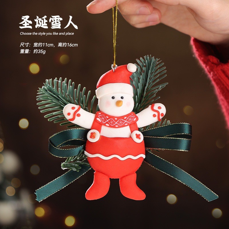 諾貝松葉樹脂掛飾(聖誕雪人)