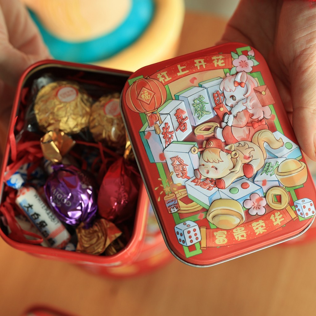 台灣現貨【造型提籃馬口鐵盒】節慶糖果餅乾收納罐 附提袋款式 交換禮物喜糖伴手禮包裝 包裝材料