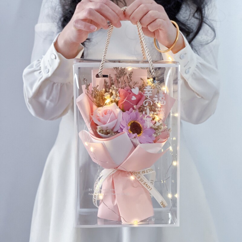 (25cm)粉色向日葵,純花束（無提袋／無燈串）