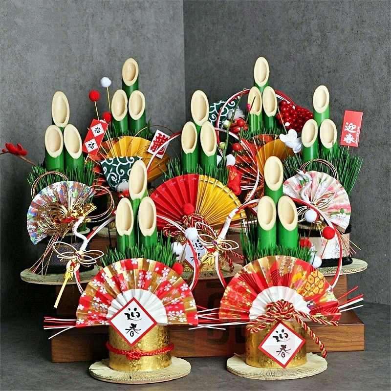 台灣現貨【日式迎春門松擺件】注連繩風新年祈福擺飾 包裝材料 新年佈置 居家佈置 拍照打卡