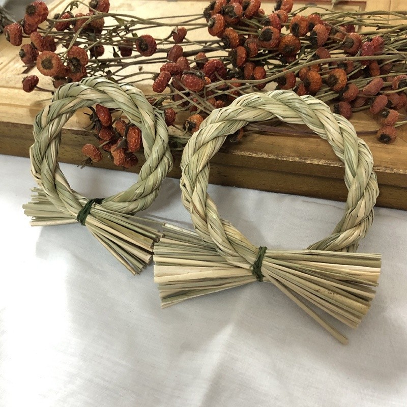 台灣現貨【日式注連繩DIY材料包】正月祈福玄關門掛壁掛 水引線果實花材 多尺寸繩圈材料包 新年佈置 手作材料 花藝材料