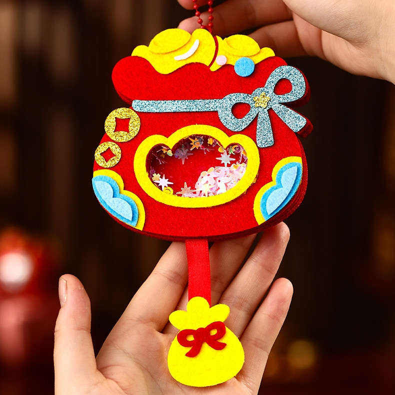 台灣現貨【不織布搖搖樂掛飾】馬年DIY材料包 祝福文字 親子手作門把牆面吊飾佈置 新年佈置 手作材料