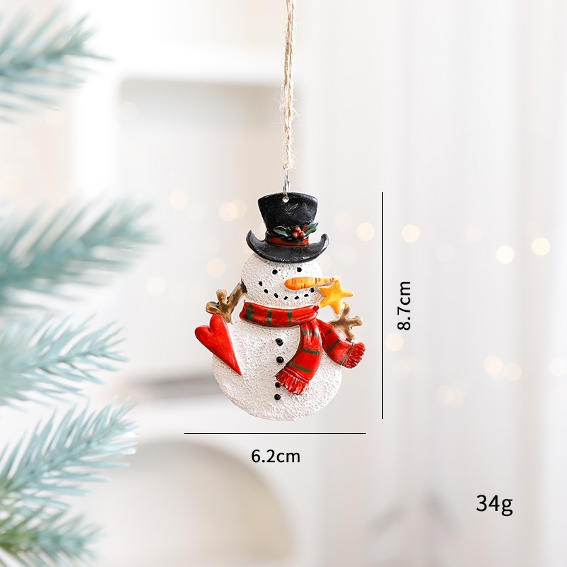 復古樹脂掛飾❰愛心雪人❱