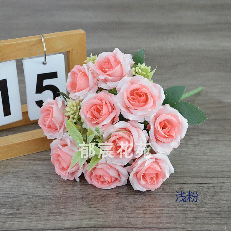 台灣現貨【仿真玫瑰把束】30cm10頭奧斯小玫瑰花盒配花 花藝裝飾 禮盒佈置花材 花藝材料