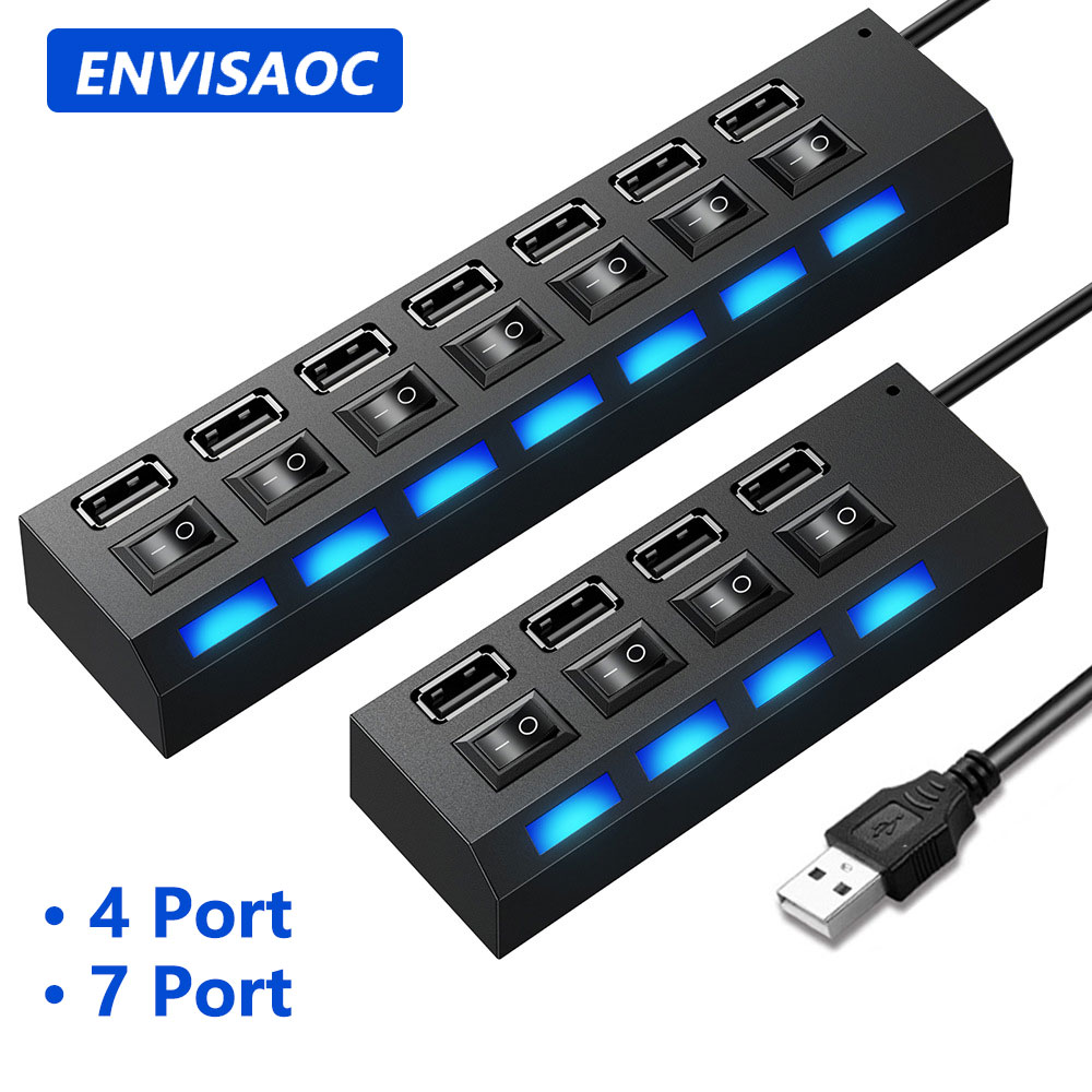 USB Hub Splitter With Individual Switch Splitter With Individual Switch USB Adapter Hub Multi-Port Socket Powered ON/OFF Switch Charger Splitter