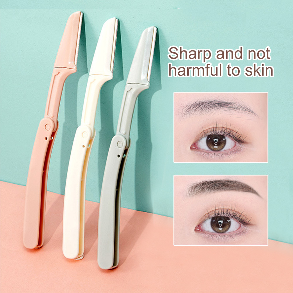 3-Pack Of Foldable Eyebrow Trimmers, Safe For Novices To Use, GECOMO Folding Eyebrow Trimmer, Eyebrow Trimmer For Women