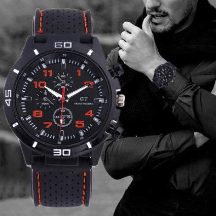 Men's Casual Quartz Watch, Leather Strap Sports Timepiece, Fashion Minimalist Design