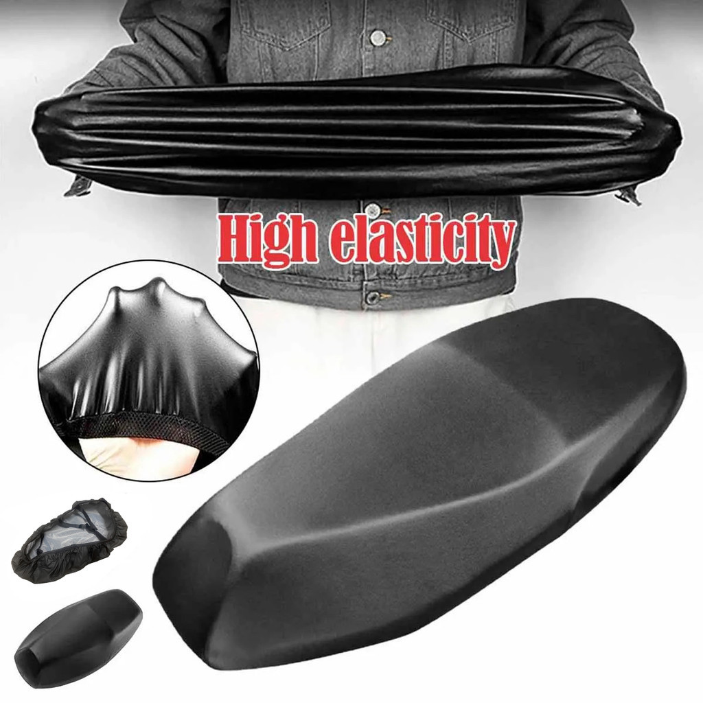 Motorcycle Seat Cushion Cover PU Leather Cushion Sunscreen Cover Waterproof Elastic Motorcycle Seat Accessories Protection Dekk